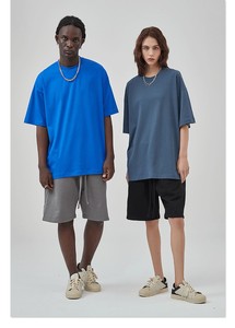 2026 ฤดูร้อนมาใหม่ล่าสุดเสื้อยืดแขนสั้นผู้ชาย 230G ดับเบิ้ลยาร์น 100% ผ้าฝ้ายสีทึบเสื้อยืดสตรีทแวร์ขนาดบวกเสื้อยืดลำลอง - Product Image 5