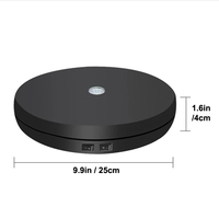 Socle rotatif à 360 degrés, plateau tournant de 25 cm avec éclairage LED pour la photographie