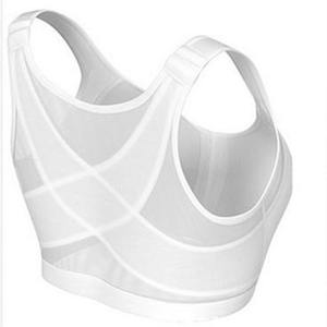 Soutien-gorge de sport pour femmes, grandes poitrines, antichoc, sans armatures, respirant, style débardeur de yoga, dentelle décorative, bretelles ajustables, bonnet 3/4, nylon - Product Image 2