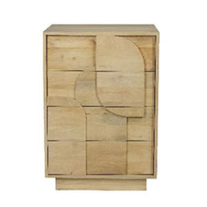 Paxton Natural Solid <b>Wood</b> <b>Chest</b> of Drawers with Geometric Panel Design and Modern Finish - Product Image 3