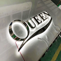 BOYANG Señalización más vendida Nombre DE LA EMPRESA Señalización de construcción Logotipo de retroiluminación 3D Espejo de acero inoxidable Logotipo de retroiluminación 3D para exteriores