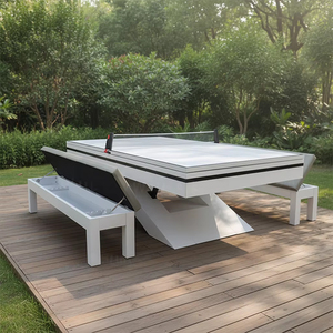 โต๊ะพูลขนาด 7 ฟุต 8 ฟุต 9 ฟุต พร้อมลิ้นชัก โต๊ะบิลเลียดไม้ชนวนธรรมชาติสุดหรูทันสมัย พร้อมท็อปแบบเทนนิสและม้านั่งนุ่ม - Product Image 4