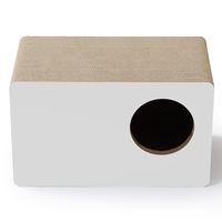 Maison pour chat moderne en carton avec surface à gratter, lit-lounge en carton ondulé pour chat