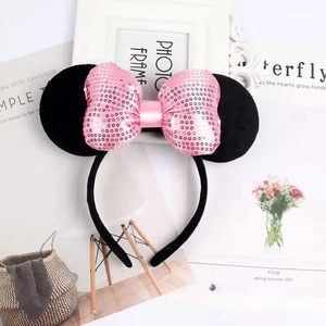 Diademas con Orejas de Mickey y Minnie al por Mayor, Diademas con Lazo Grande para Festivales, Accesorios para Fiestas en Parques Temáticos, Ecológicas, para Mujeres y Niños - Product Image 2