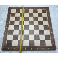 Échiquier de luxe en bois de noyer avec notation, dimensions 540x540x15mm, carrés de 58x58mm