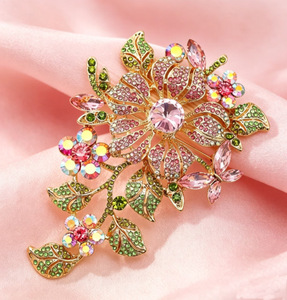 Luxury Customized Gold Plated Alloy Flower Pendant Brooch Pins for <b>Women</b> Dual-Purpose <b>Wedding</b> Engagement Party Gift Accessories - Product Image 2