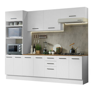 Armoires de cuisine en bois personnalisées, portes en <span class=keywords><strong>verre</strong></span>, charnières, style moderne, ignifuges, écologiques, designs complets de cuisine pour la maison - Product Image 6
