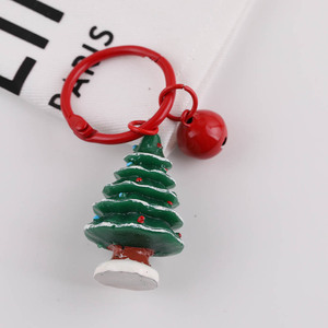 Christmas Keychains Metal Santa Claus Tree Bell Gift <b>Box</b> Charms Portable DIY Jewelry Accessories Middle Size - Product Image 2