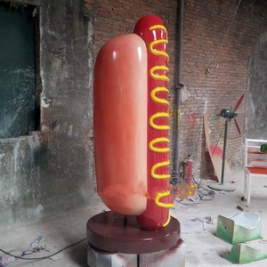 ที่กำหนดเองไฟเบอร์กลาสอาหารสุนัขร้อนประติมากรรมสำหรับเบเกอรี่กลางแจ้งขนาดใหญ่ศิลปะสร้างสรรค์ตกแต่ง - Product Image 3