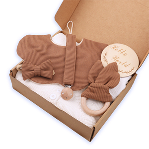 Fai da te bambino in morbido bambù cotone avvolgente Set regalo per neonati pagliaccetto <span class=keywords><strong>neonato</strong></span> con Clip ciuccio e legno coperta per il bambino per la doccia - Product Image 2