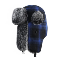 Gorro Ushanka Térmico de Invierno Personalizado QJ OEM, Nuevo Gorro LeiFeng a Cuadros para Hombre y Mujer, Gorros de Exterior Modernos de Alta Calidad