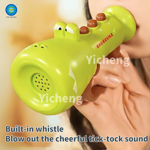 Jouet <span class=keywords><strong>trompette</strong></span> musicale mignon en forme <span class=keywords><strong>de</strong></span> crocodile pour tout-petits, corne musicale avec lumière et son, jouets éducatifs pour le développement <span class=keywords><strong>de</strong></span> la parole - Product Image 3