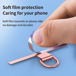 สายคล้องโทรศัพท์มือถือแบบ D-Ring สแตนเลสอเนกประสงค์ พร้อมสายคล้องรูปเชือก ตัวหนีบโลหะ และแผ่นยึดโทรศัพท์ - Product Image 4