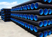 Tuyau en plastique corrugué à double paroi HDPE SN8 pour drainage des eaux usées municipales souterraines