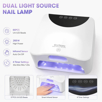 Lampu Kuku UV LED Profesional Portabel 2066 Dual Zone Sensor Pintar Pengeringan Cepat Layar LCD Untuk Salon dan Rumah
