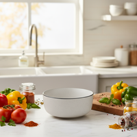 Ensemble de salle à manger en céramique moderne |   Assiettes et tasses blanches émaillées |   Vaisselle élégante résistante au four pour la maison, l'hôtel et le restaurant