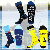 Nouveauté pêche hommes chaussettes drôle coton pêcheur équipage chaussettes pour hommes papa grand-père anniversaire vacances cadeaux