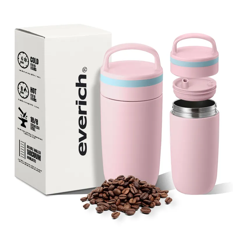 Everich original design reusable coffee cups 12oz insulated Stainless steel coffee mug for USA CA AU