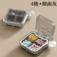Boîte de rangement portable pour pilules transparente avec logo personnalisé, organiseur de médicaments de voyage, cadeau promotionnel