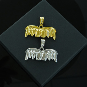 Collier pendentif dentaire en or pour homme, style hip-hop, incrusté de diamants, cool et tendance pour le quotidien - Product Image 3