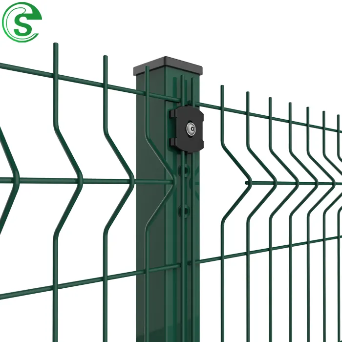 Treillis métallique enduit de PVC Clôture de sécurité de rivière Panneaux de clôture 3d Clôture de ferme incurvée 3D pliée en V