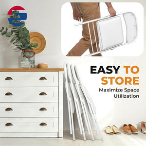 كرسي حفلات بتصميم عصري وإطار معدني، سطح من الجلد الصناعي، قابل للطي، مقاوم للماء، صديق للبيئة، أثاث محمول للمنزل، مناسب للشقق والفيلات - Product Image 6