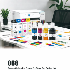 Bouteille d'encre de recharge Premium E066 T066 compatible avec les imprimantes Epson EcoTank L4366 L4368 L6376 L6378 - Product Image 1