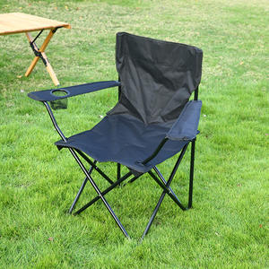 Chaise pliante d'extérieur avec accoudoirs en tissu Oxford, chaise de camping portable pour jardin, pliable rectangulaire 50x50x80cm - Product Image 3