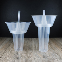 Bol et tasse 2-en-1 en PP pour aliments et boissons, support portable pour plats chauds et collations, idéal pour l'extérieur, en plastique de qualité alimentaire