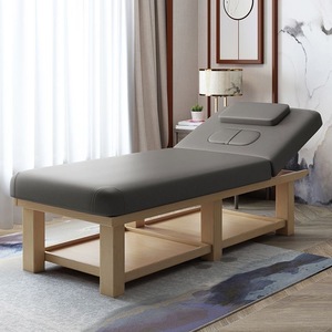 New Luxury Solid Wood Beauty Bed with Holes for Moxibustion Therapy, Body Massage Bed, <b>Adjustable</b> Tuina Bed - Product Image 2