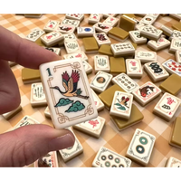 Juego de Mahjong Americano Ginger Gold, 160 Fichas Acrílicas, Mah Jongg Jumbo de 36 mm con Letras Grandes, Juego Completo Personalizado OEM al por Mayor