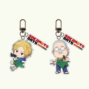 Porte-clés en PVC acrylique personnalisé avec impression UV, dessin animé Sakamoto, accessoires pour sac d'école, pendentif décoratif - Product Image 3