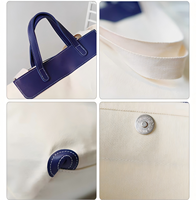 Sac fourre-tout en toile personnalisé en gros avec accent en cuir PU, logo personnalisé en vrac, grande capacité pour le bureau, les voyages et le shopping