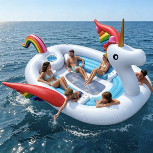 Île flottante <span class=keywords><strong>gonflable</strong></span> géante licorne de 495 cm avec pompe électrique et pagaie pour loisirs aquatiques en groupe - Product Image 5