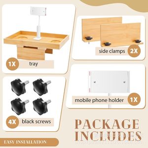 Bandeja de bambú para bañera con portavasos y soporte para teléfono para uso en spa o piscina - Product Image 4