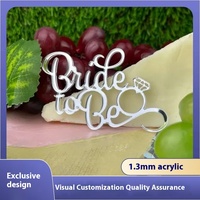 Wiederverwendbarer Acryl-Kuchenaufsatz 'Bride to Be' zur Seitlichen Kuchendekoration für Brautparty und Hochzeitsfeier Zubehör