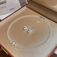 Collier de perles blanches dégradées, chaîne de clavicule perlée pour femmes, bijoux de luxe à la mode, vente en gros