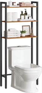 Étagères de salle de bain à trois niveaux en <span class=keywords><strong>bois</strong></span> et fer, design moderne, pour toilettes, meubles de maison peu encombrants, vente en gros Addreen - Product Image 5