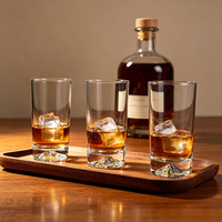 Verre à whisky transparent de 3 oz (100 ml) avec logo personnalisé, base montagne, vide, pour dégustation