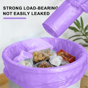 ถุงขยะแบบแบนสีม่วง ยี่ห้อ Violet แพ็คแบบม้วน 100 ใบ ถุงขยะแบบใช้แล้วทิ้ง สำหรับใช้ในครัวเรือน ห้องครัว ห้องน้ำ - Product Image 6