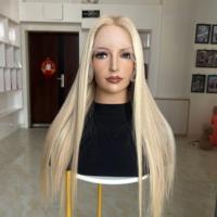 Peluca rubia sin pegamento de cabello virgen europeo HD con capas de ondas rectas largas y reflejos, densidad del 150%, para mujeres blancas