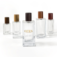 Flacon de parfum en verre rectangulaire de luxe vide, 30ml, 35ml, 50ml, 100ml, vente en gros du fabricant
