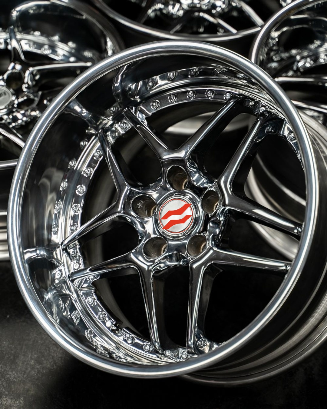 22 inch car rims red and black
