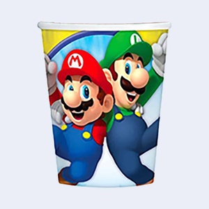 Vasos de Papel Desechables con Diseño de Mario Bros, 250 ml, para Fiestas, China, Paquete de 80-100 Unidades - Product Image 1