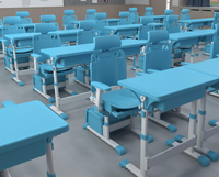 Bureau réglable en hauteur pour étudiants, tables et chaises de sieste, mobilier scolaire en plastique PP, ensemble de bureau et chaises pour l'école primaire