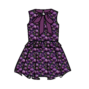 Özel Tasarım Günlük %95 Bambu Elyaf %5 Spandeks Düz Kesim Bebek Kız Baskılı Kolsuz Etekli Tek Parça - Product Image 3