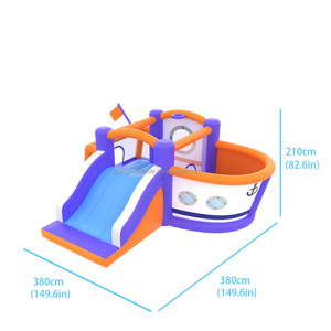 <span class=keywords><strong>Castillo</strong></span> inflable para niños con tema náutico, con tobogán largo, trampolín y pozo de bolas - Product Image 2