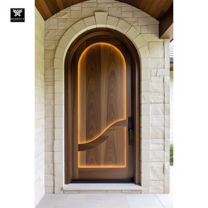Porta d'<span class=keywords><strong>Ingresso</strong></span> in Legno dal Design Semplice con Arco, Porta Principale in Mogano con Motivo a Chevron, Porta in Legno Massiccio con Parte Superiore Arrotondata <span class=keywords><strong>per</strong></span> Decorazione <span class=keywords><strong>Casa</strong></span> - Product Image 6