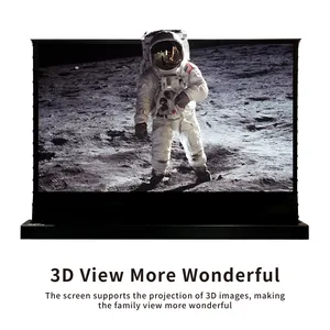 VIVIDSTORM 120inches S Electric Floor Rising Screen White Screen Material HD 4K Video Indoor Flat Projection Screens