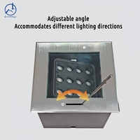 Lumière LED encastrée carrée pour extérieur, étanche IP67, en aluminium et acier inoxydable, à angle réglable, 24V/12V, pour parcs